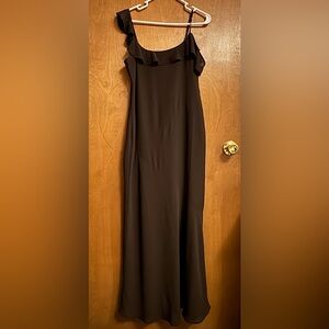 Chic Chiffon Ruffle-Trim Slip Maxi Dress